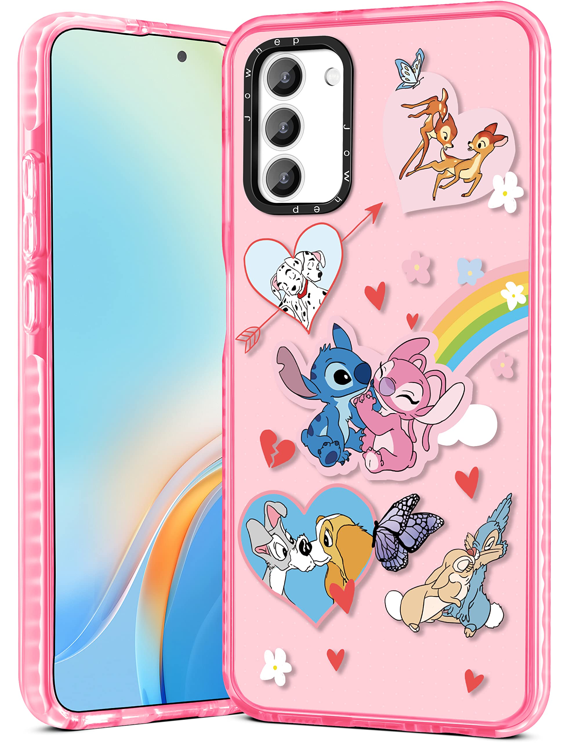 **Jowhep Cute Rainbow Stitch Cartoon Character TPU Phone Case for Samsung Galaxy A02S - Shockproof Soft Bumper Protective Cover for Girls, Boys, Women & Kids | Perfect for School, Work & Everyday Use**