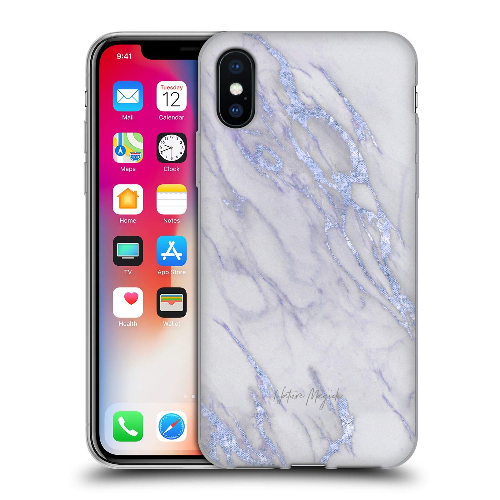 Officially Licensed Nature Magick Indigo Marble iPhone X/Xs Case - Soft Gel Protective Cover with Metallic Accents | Perfect for Everyday Use, Travel & Style Protection