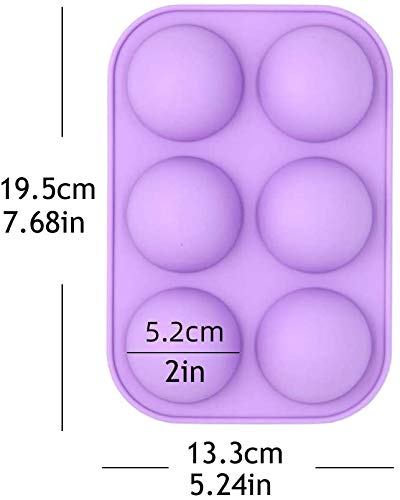 3-Pack Semi Sphere Silicone Chocolate Molds - 6-Cavity Baking Molds for Hot Chocolate Bombs, Cake, Jelly, Mousse, Soap & Ice Cubes - Perfect for Holiday Baking, DIY Desserts & Party Treats