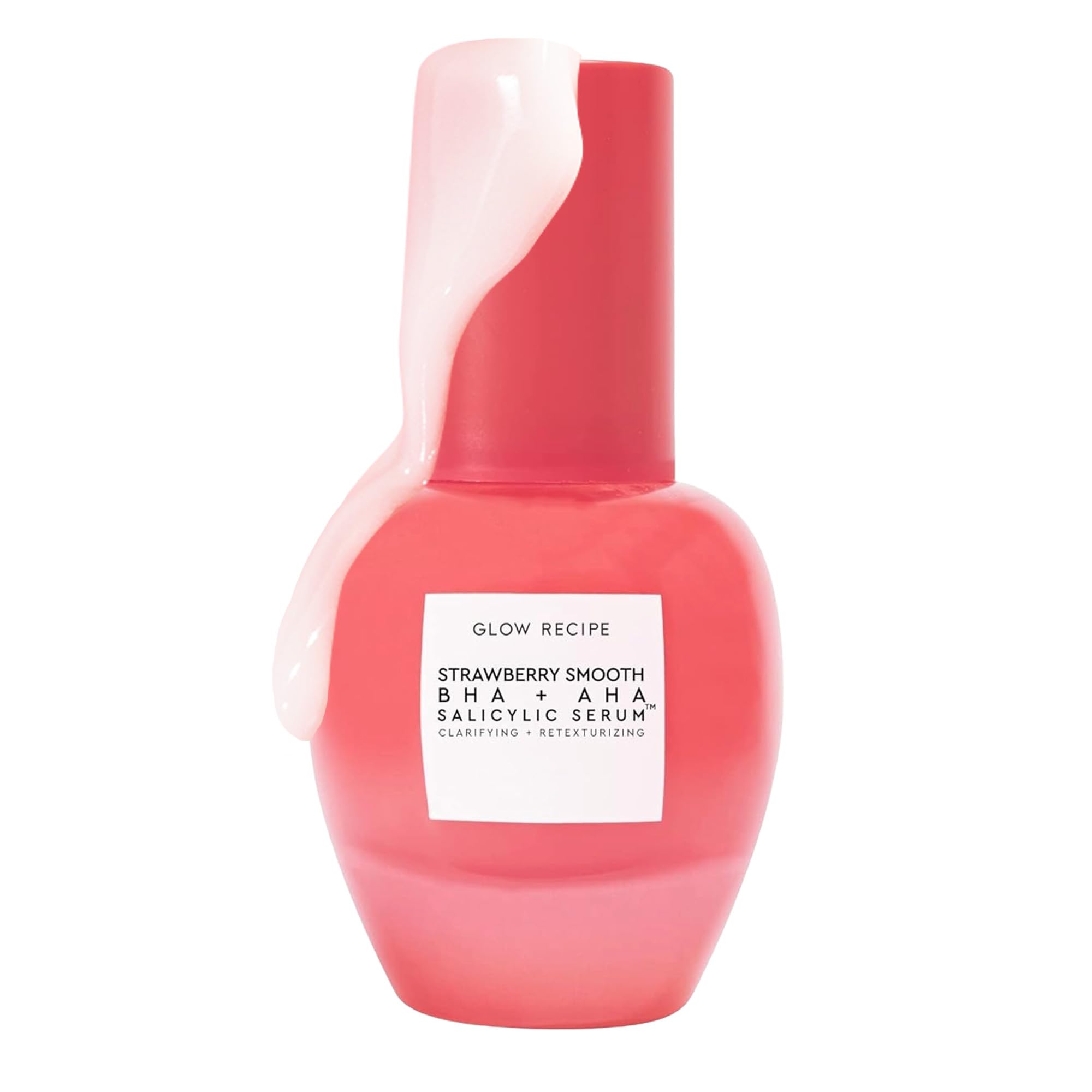 Glow Recipe Strawberry Smoothing Salicylic Acid Serum - Blemish Clarifying & Pore Minimizing Face Treatment with AHA/BHA Exfoliant, Hyaluronic Acid & Allantoin - Korean Skin Care for Acne, Dark Spots & Dullness - 30ml | Perfect for Daily Skincare Routine & Nighttime Skin Repair