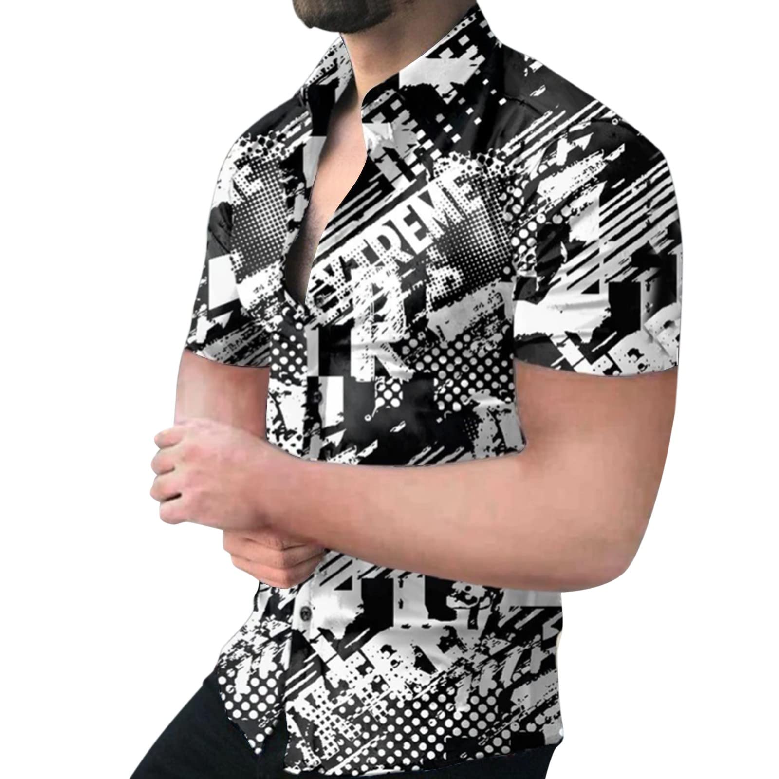 Men's Classic V-Neck T-Shirt | Soft Cotton Short Sleeve Tee for Summer | Tropical Beach Shirt for Casual Wear & Vacation Outfits