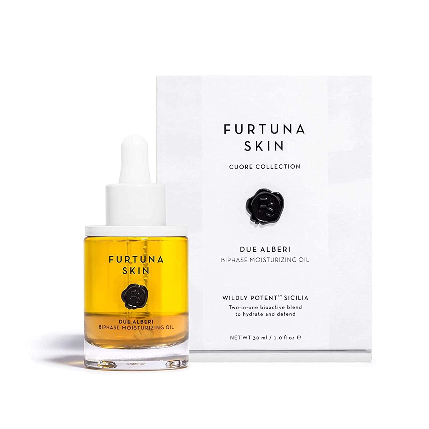 Organic Biphase Moisturizing Oil by Furtuna Skin - Heal, Hydrate & Protect Dry Skin | 30mL | Face & Body Care | Perfect for Night Routine & Travel Skincare