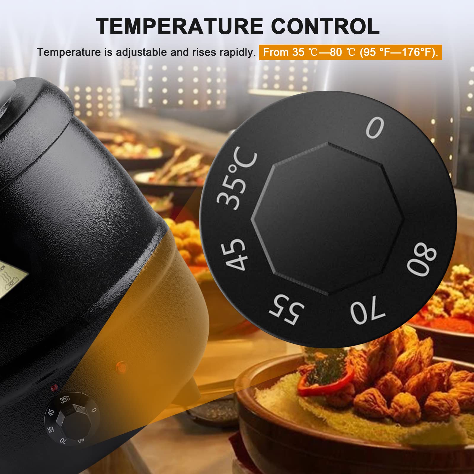 Commercial Electric Food Warmer with Ladle - Buffet Soup Kettle & Cheese Warmer for Catering, Restaurants, and Party Serving - Perfect for Hot Food Display at Events, Banquets, and Buffet Tables