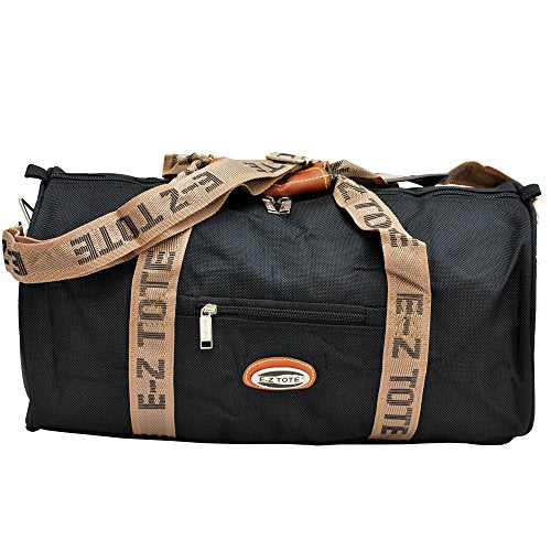 EZ Tote Sports Duffel Bag - Large 18-Inch & 24-Inch Versatile Gym Bag for Men & Women - Water-Resistant Travel Duffel in Black - Perfect for Gym, Travel & Sports Equipment Storage