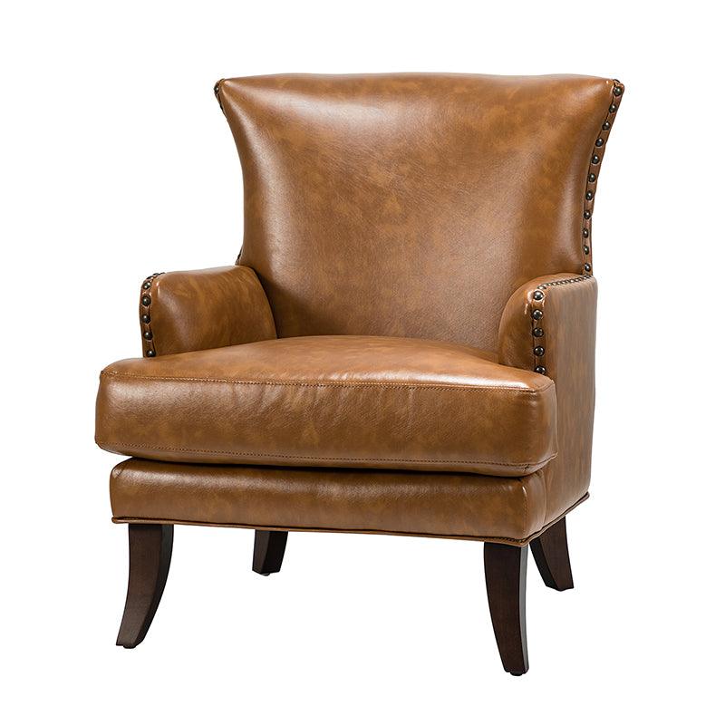 Brooklyn Vegan Leather Armchair - Modern Faux Leather Lounge Chair for Living Room, Office & Dorm - Comfortable Mid-Century Style Accent Chair