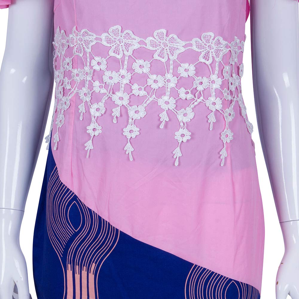 Elegant Ankara Maxi Mermaid Dress for Women - African Print Lace Decorated Gowns for Parties, Weddings & Special Occasions