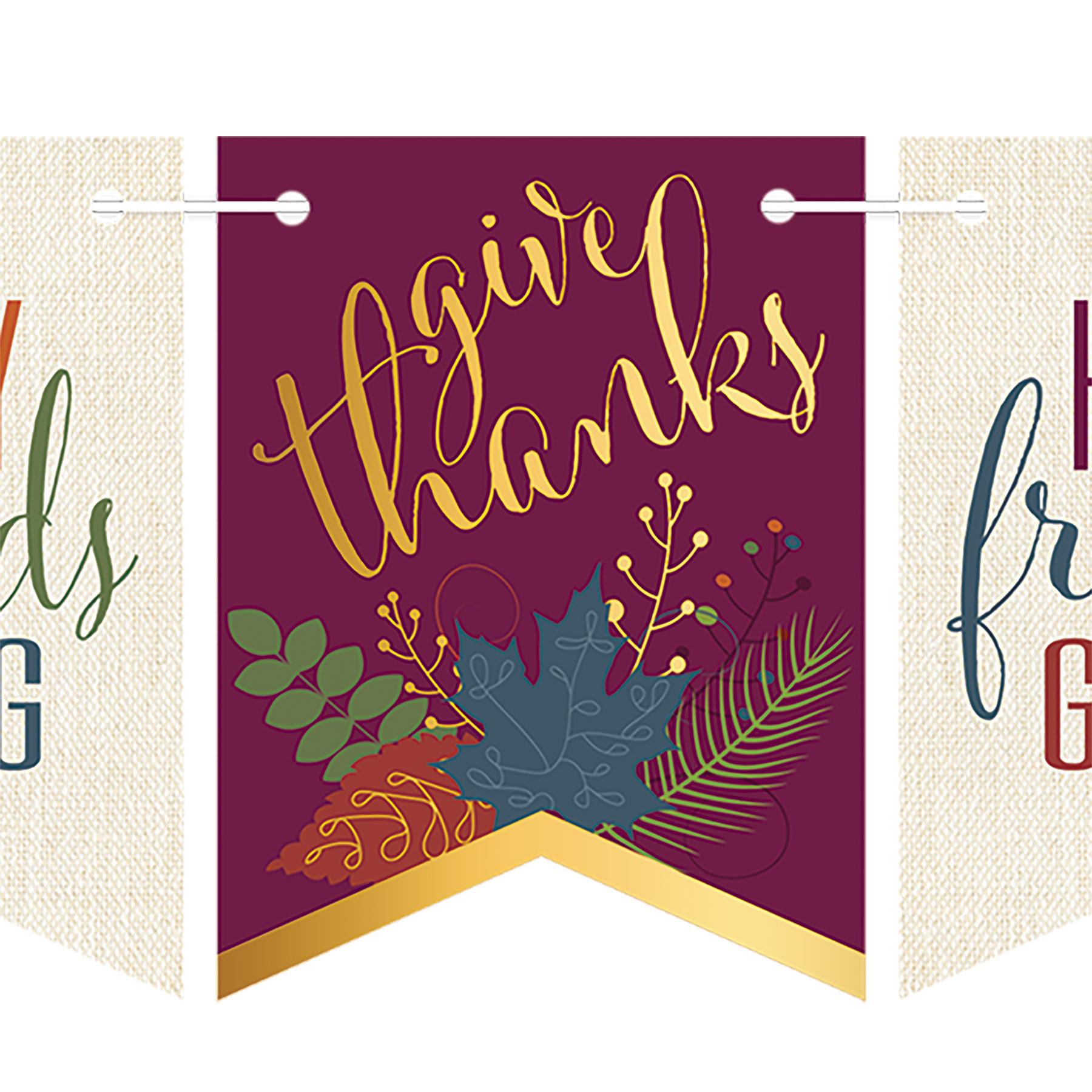 12 Pack Beistle Foil Happy Friendsgiving Streamers - Colorful Thanksgiving Party Decorations for Home, Office & Classroom Celebrations