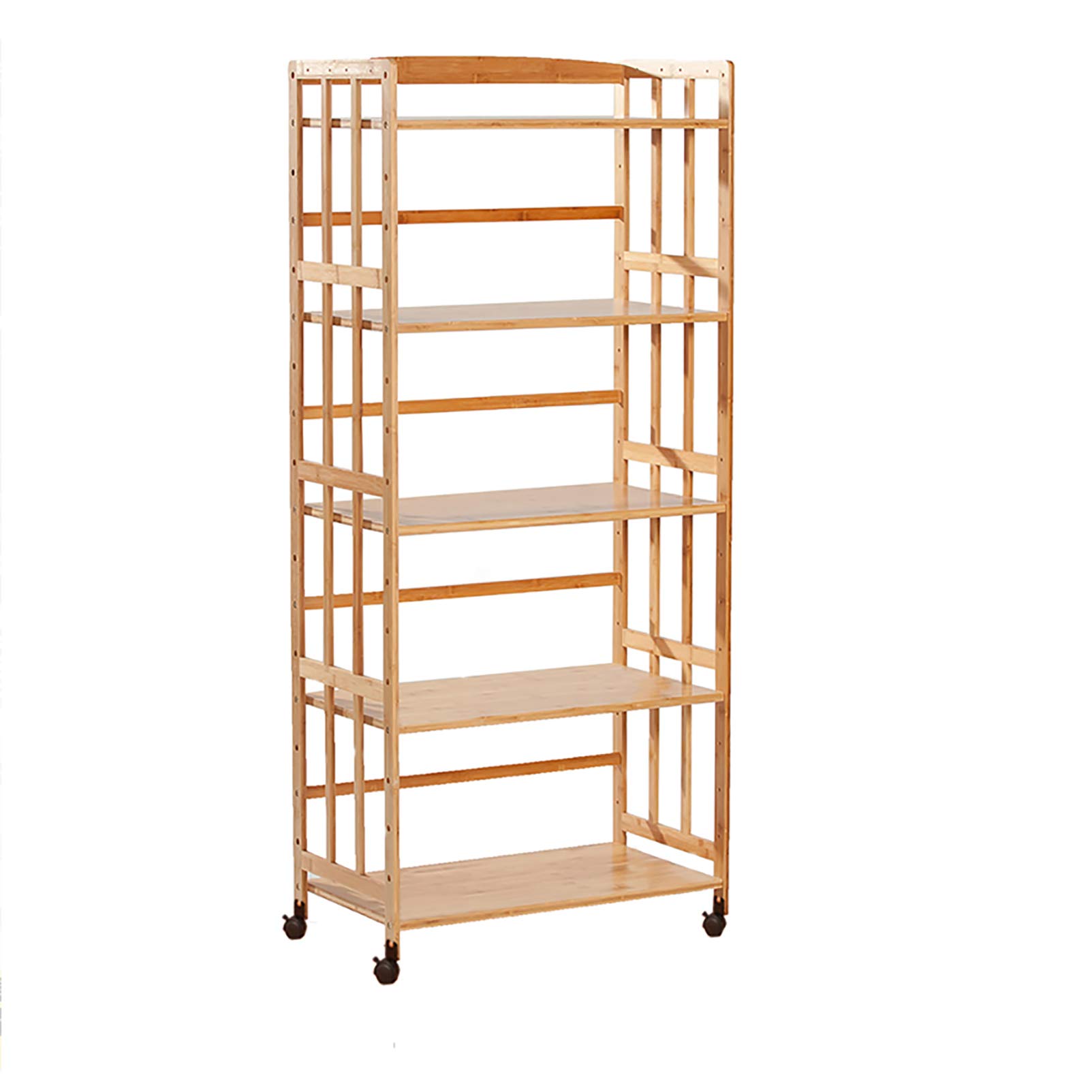 Bamboo Rolling Kitchen Serving Cart - Mobile Bar Cart with Storage Shelf for Dining Room, Bathroom & Home Organization | Perfect for Buffet, Party & Small Space Storage