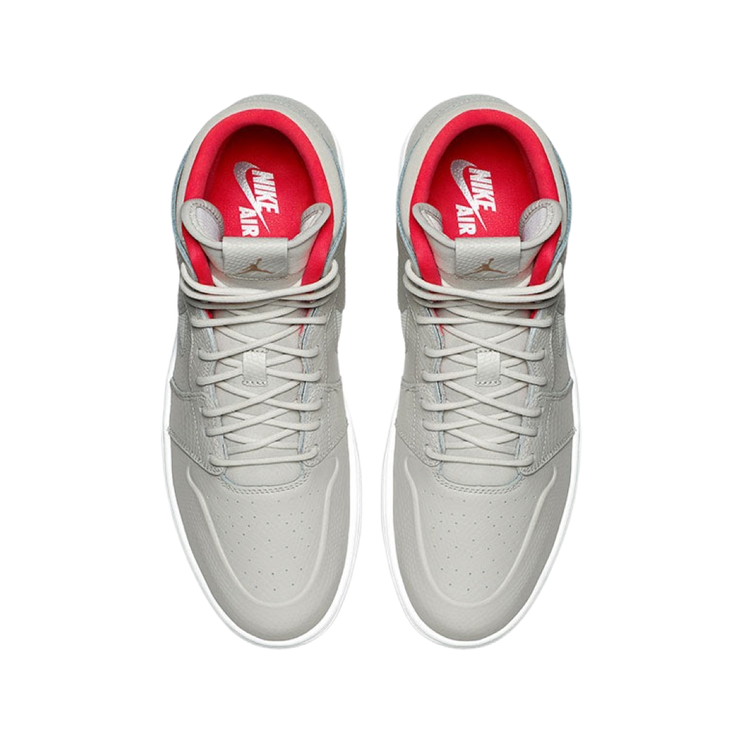 Air Jordan 1 Retro High Nouveau Sneakers - Pure Platinum & Bright Crimson Colorway - Men's Basketball Shoes for Streetwear & Casual Fashion