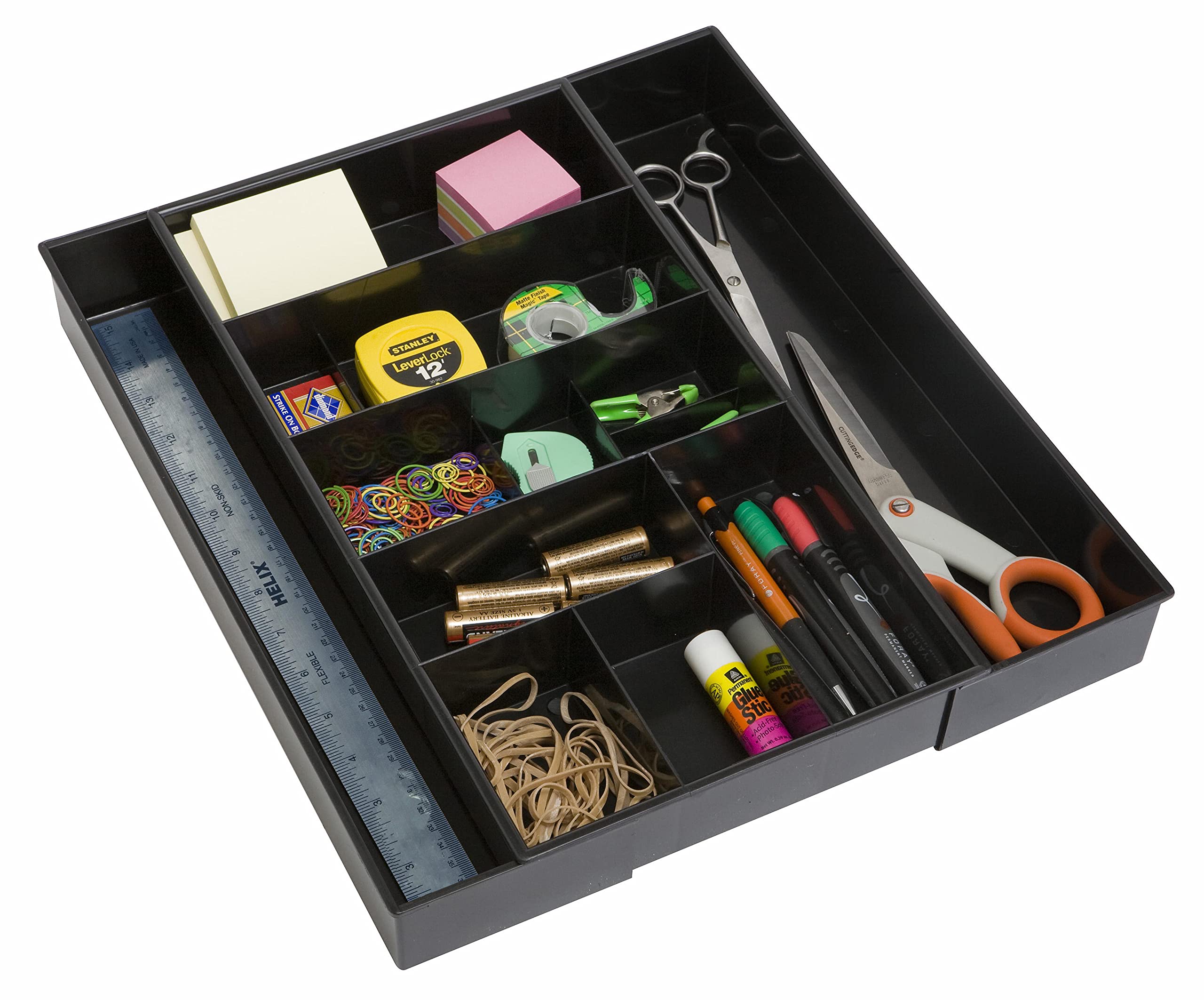 Dial Industries Expandable Office Drawer Organizer - 3-Tier Desk Storage Tray for Files, Supplies & Stationery | Perfect for Home Office, Workstation & School Desk Organization