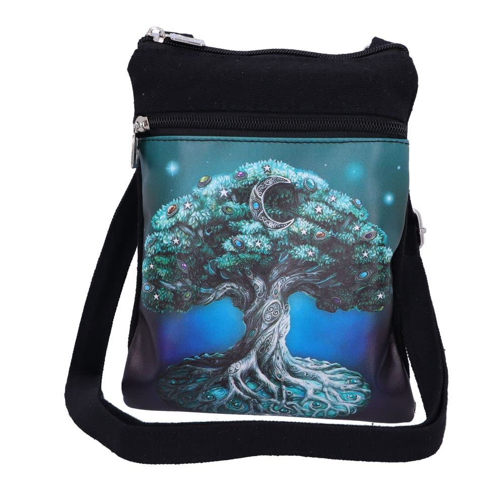 Stylish Nemesis Now Tree of Life Shoulder Bag - Black, 23cm Crossbody Purse for Women | Perfect for Travel, Shopping & Everyday Use