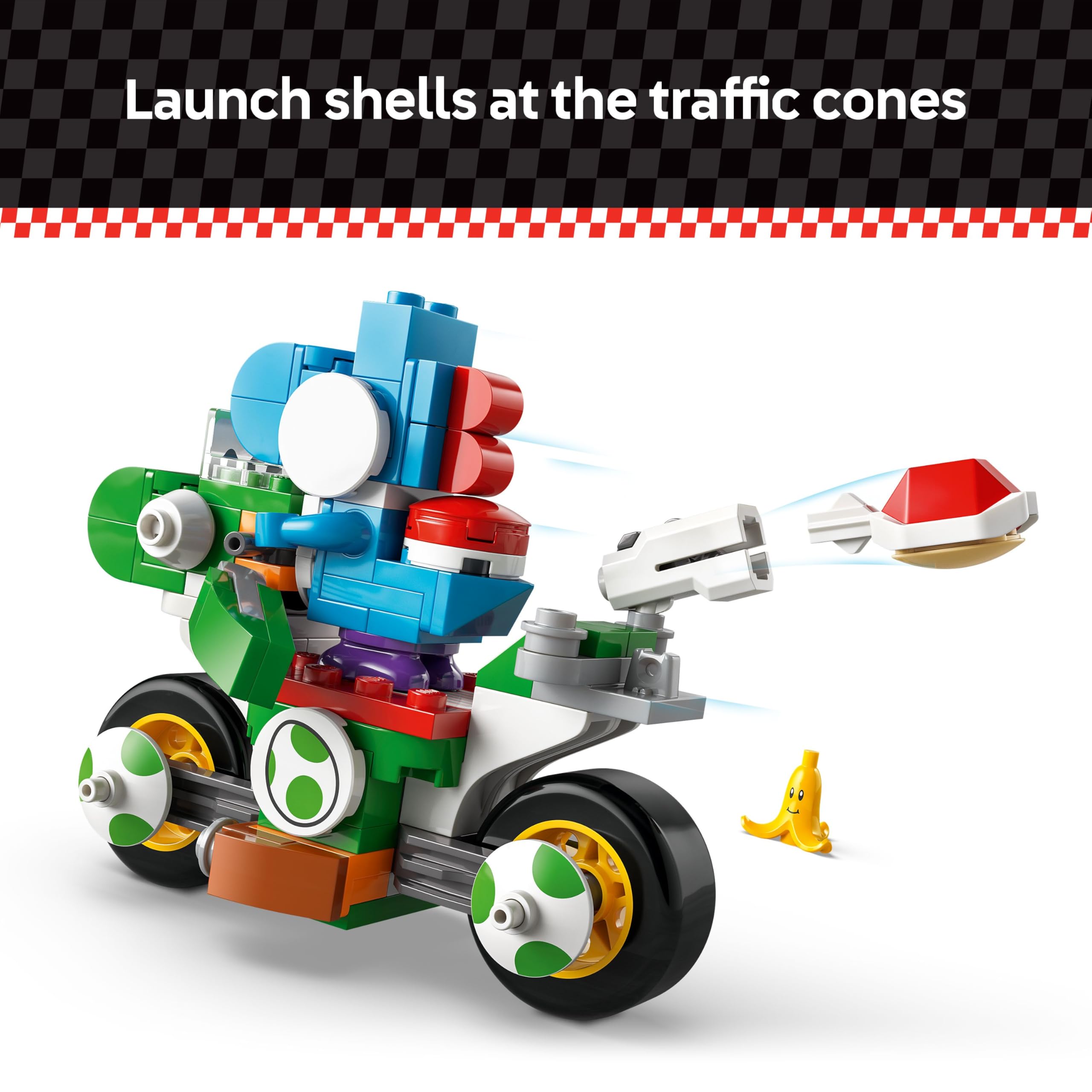 LEGO Super Mario Mario Kart Yoshi Bike Building Toy Set - 72031 for Kids Ages 7+ | Blue Yoshi Character | Perfect Birthday Gift for Boys & Girls | Fun Racing Game & Creative Play Scenes