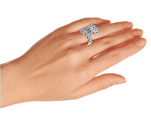 Fashion Leopard CZ Statement Ring for Women - Silver Plated Brass Jewelry for Parties & Gifts