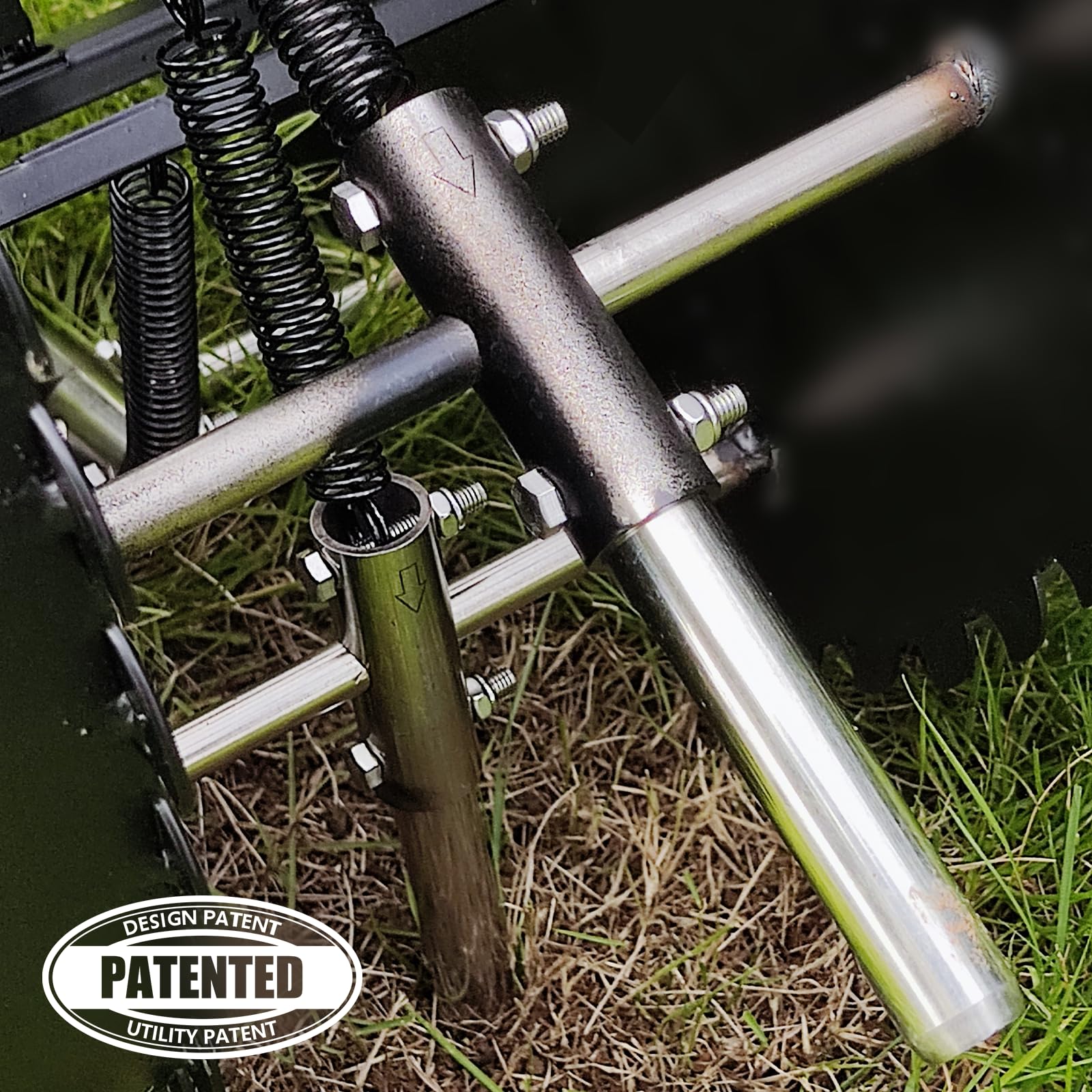 Patented Manual Rolling Lawn Aerator - 80lb Push Roller for Soil Aeration | Coring & Loosening Tool for Healthier Grass | Perfect for Garden, Yard & Lawn Care