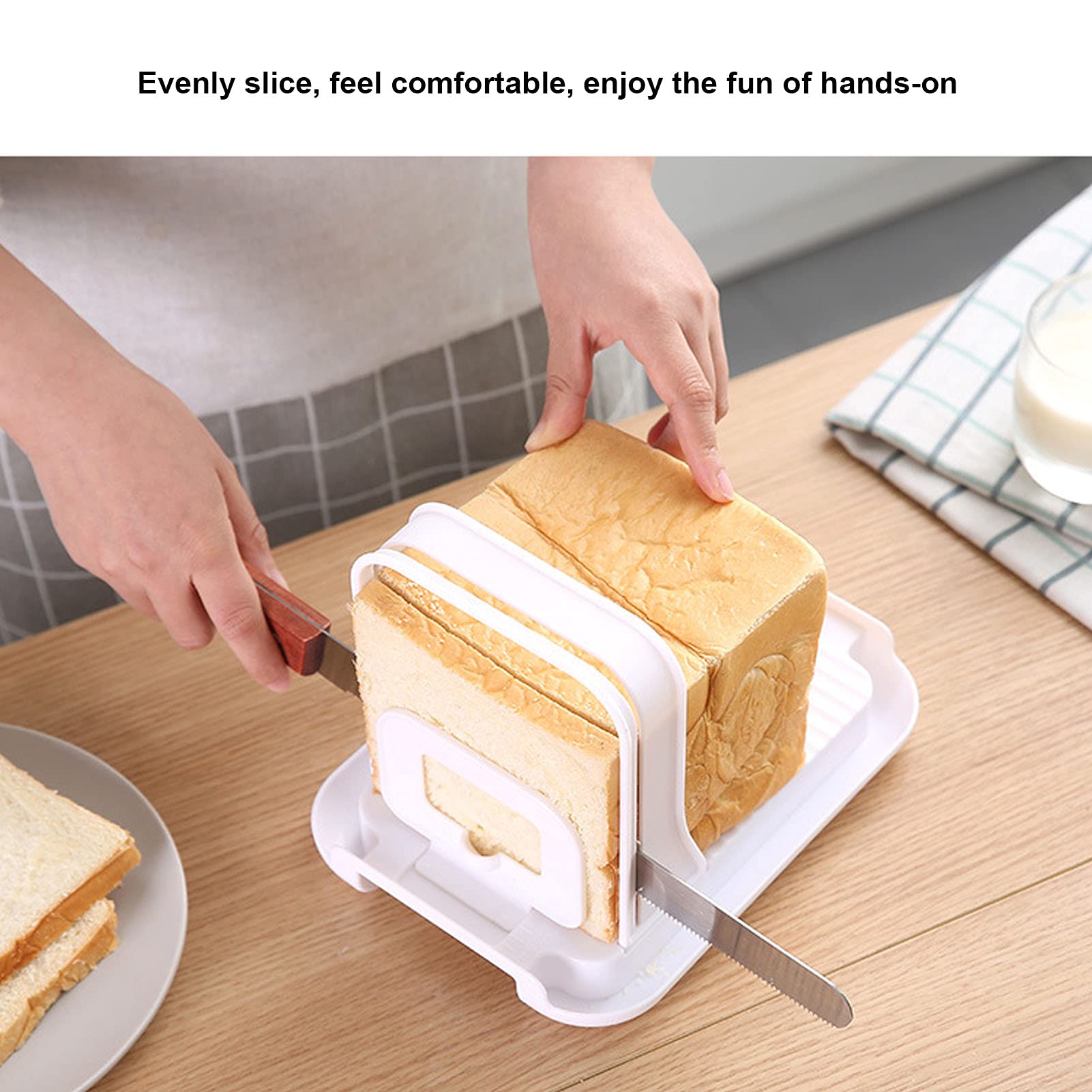Adjustable Bread Slicer & Bagel Cutter - Manual Multi-Purpose Kitchen Tool for Perfect Bread, Meat & Vegetable Slices | Ideal for Home Baking, Meal Prep & Deli Cutting
