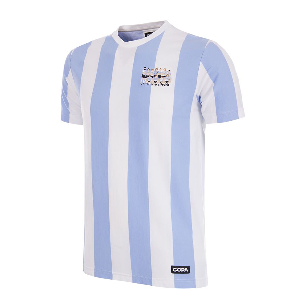 Argentina 1986 World Champions Embroidered Football T-Shirt - Vintage Soccer Jersey for Fans & Collectors - Perfect for Match Days & Retro Sports Fashion