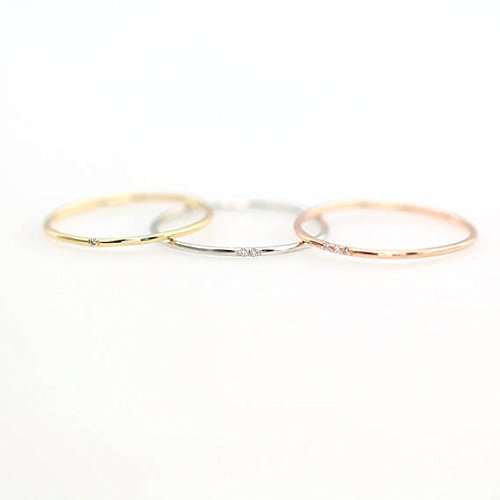 Minimalist Wedding Band - 1.2mm Full Round Diamond Engagement Ring for Women | Thin Wedding Ring for Brides, Anniversary Gift, Proposal Jewelry | Perfect for Everyday Wear, Special Occasions & Romantic Moments