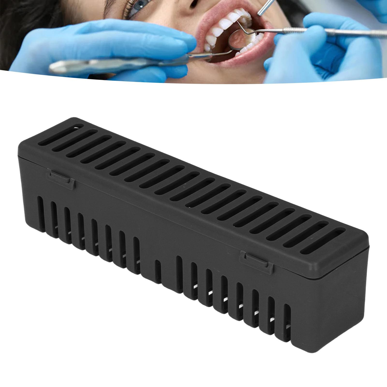 Sterilized Dental Autoclave Container - BPA-Free Plastic Instrument Sterilization Box for Dentists & Clinics - Durable Cleaning & Storage Case (Black) - Ideal for Dental Tools, Implants & Orthodontic Instruments