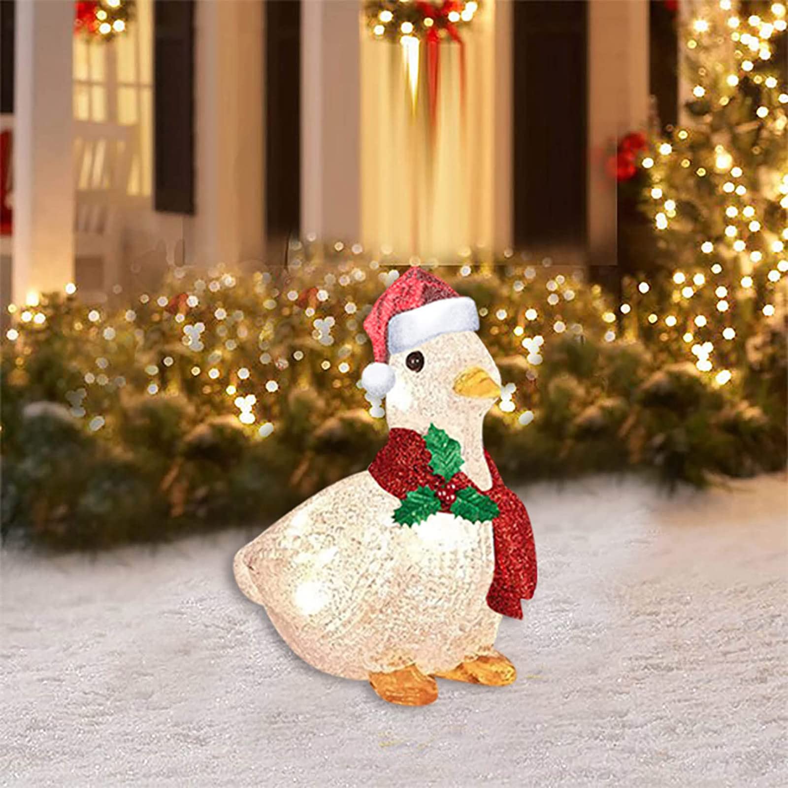 2021 New TikTok Viral Flat LED Animal Lights - Chicken, Duck & Deer with Scarf Holiday Decorations for Lawn & Outdoor Courtyard | Christmas Mini Light Decor | Perfect for Holiday Yard Displays, TikTok Videos & Seasonal Home Decorating