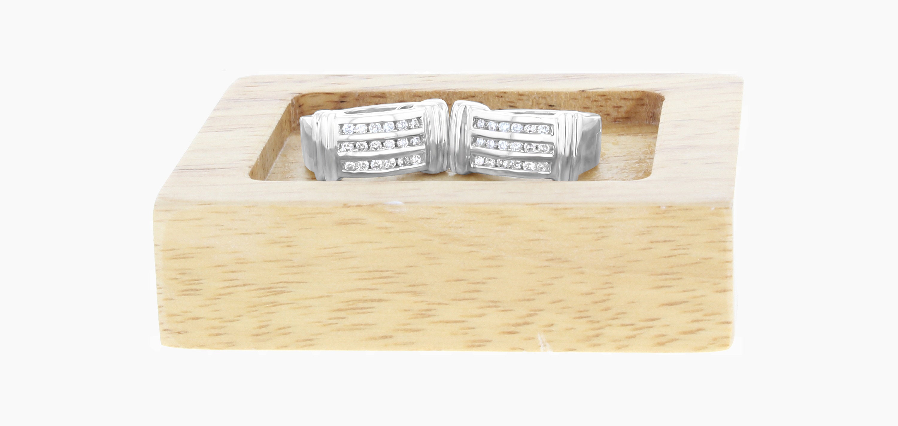 14K White Gold Diamond Huggie Earrings 0.54cttw - Perfect for Everyday Wear, Date Nights & Special Occasions