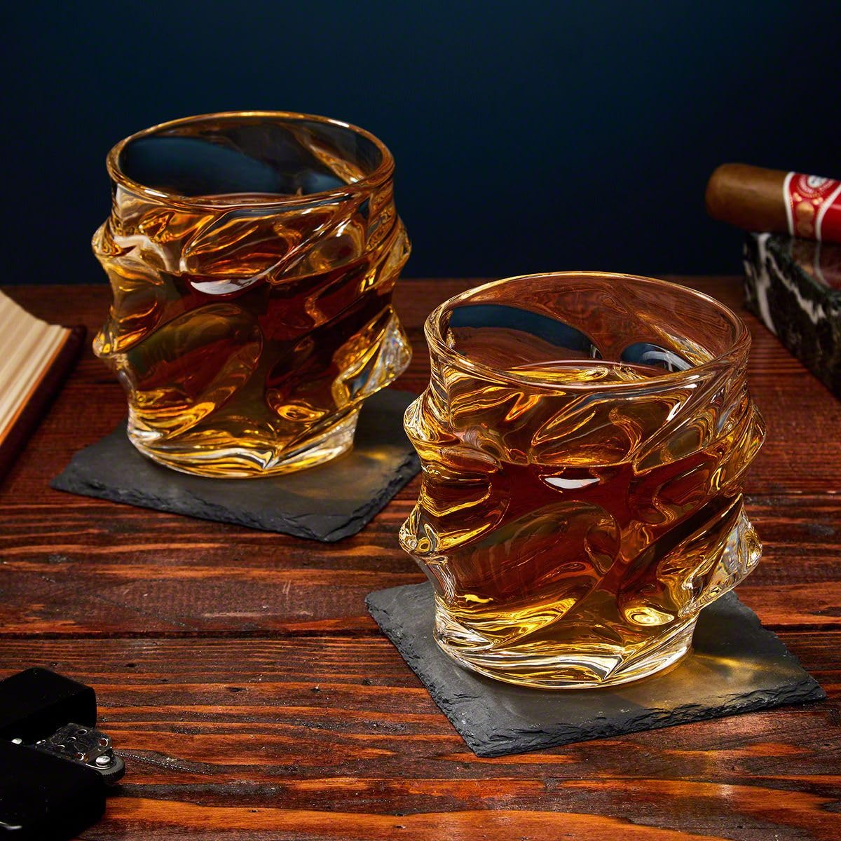 Personalized Whiskey Gift Box Set with Engraved Glasses - Custom Engraving for Special Occasions, Perfect for Weddings, Anniversaries & Corporate Gifts