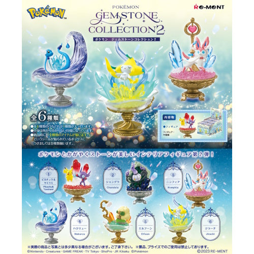 Pokemon Gemstone Collection Vol. 2 - 3 Inch Re-Ment Collectible Figures | Cute Miniature Toys for Display, Gift Giving & Pokemon Fan Collections