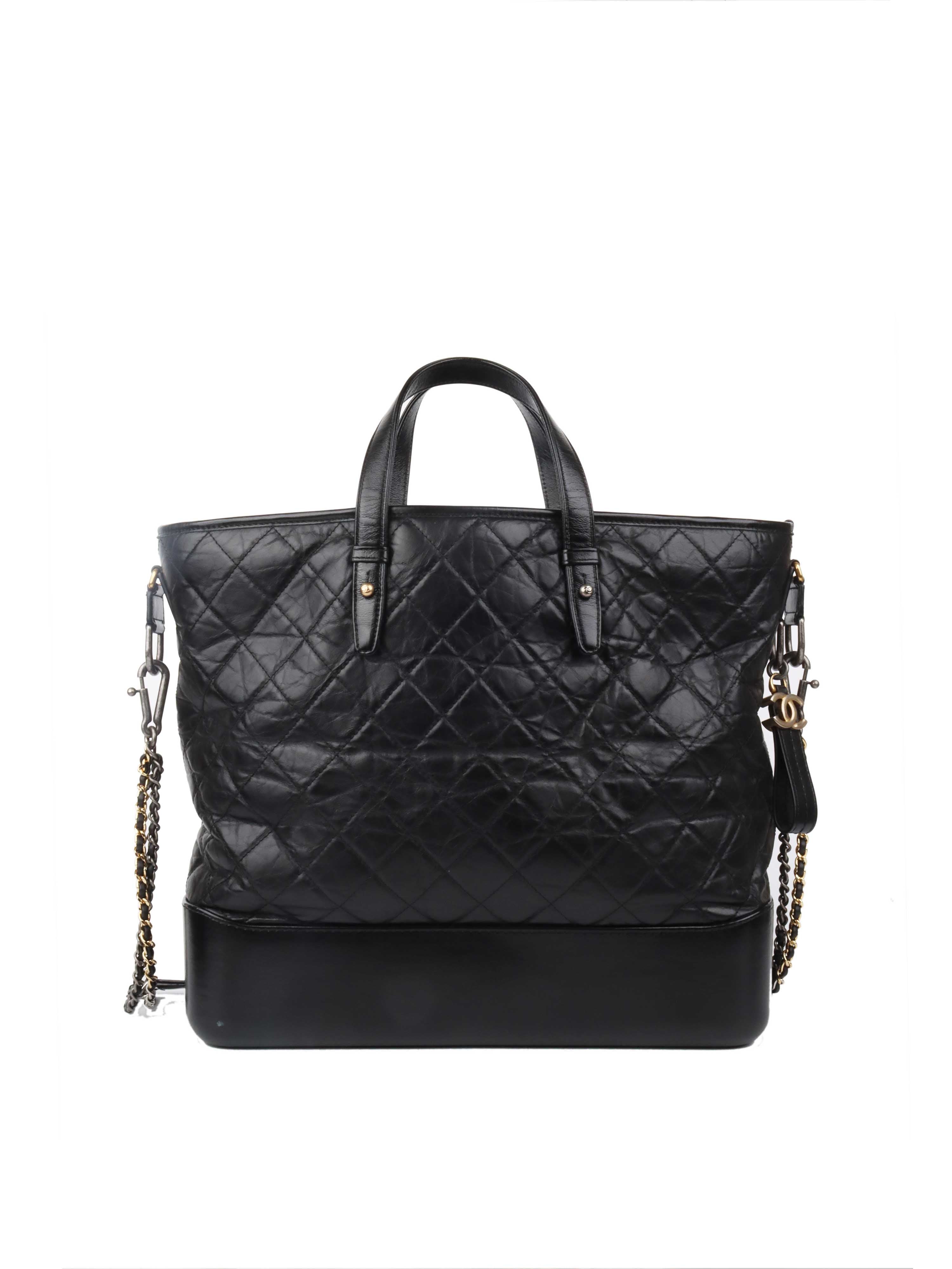 Chanel Black Gabrielle Top Handle Bag with Gold and Silver Hardware - Luxury Designer Handbag for Women, Perfect for Parties, Work, and Everyday Use