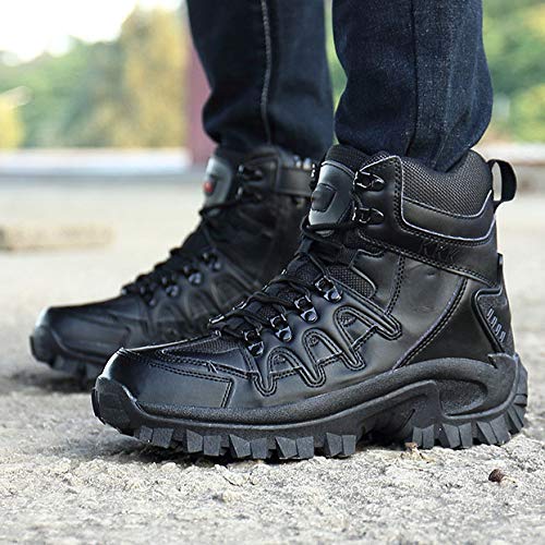 Men's Tactical Boots - Army Combat Hiking Boots for Outdoor Climbing & Adventure - Breathable High-Top Design - Black (Size 40/UK 7/US 7.5) - Perfect for Military Training, Hiking & Outdoor Exploration