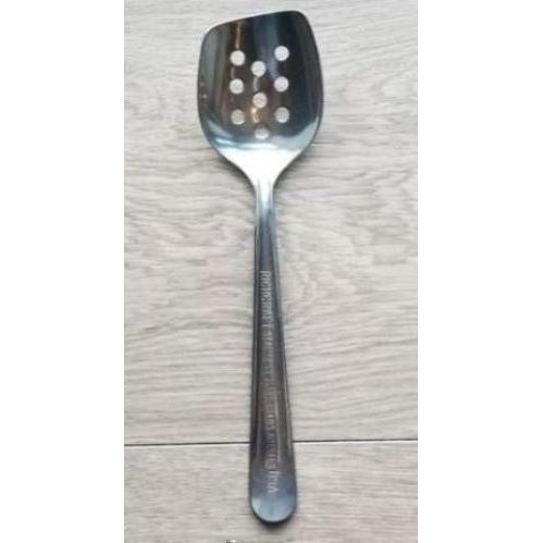 Blunt End Perforated Spoon - Large Stainless Steel Slotted Spoon for Cooking, Serving & Draining - Perfect for Pasta, Vegetables & Deep Frying