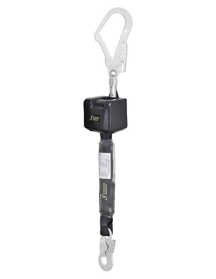 Kratos Lightweight Retractable Webbing Fall Arrest Block - Safety Harness for Construction, Roofing & Industrial Work | OSHA Compliant Fall Protection Gear
