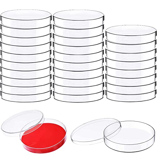 30 Pack Sterile Plastic Petri Dishes with Lids - 90 x 15mm Lab-Grade Culture Dishes for School Science Projects, Bacterial Research, Seed Germination & Biological Experiments | Perfect for Classroom Labs, Home Science Kits & STEM Education Activities