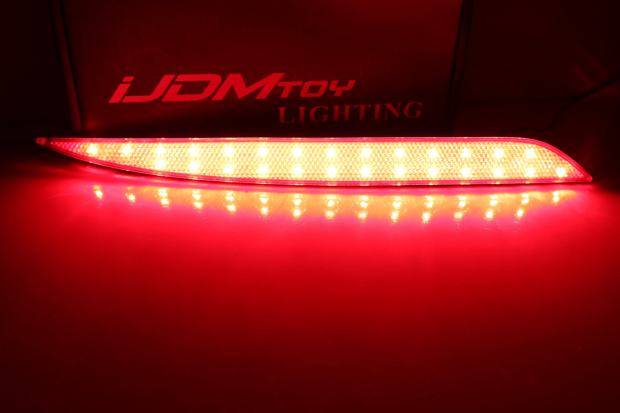 Dark Red LED Rear Bumper Reflector Light Kit for Tesla Model Y (2020-2023) - Upgrade Your Tesla's Style & Safety for Night Driving & Car Shows