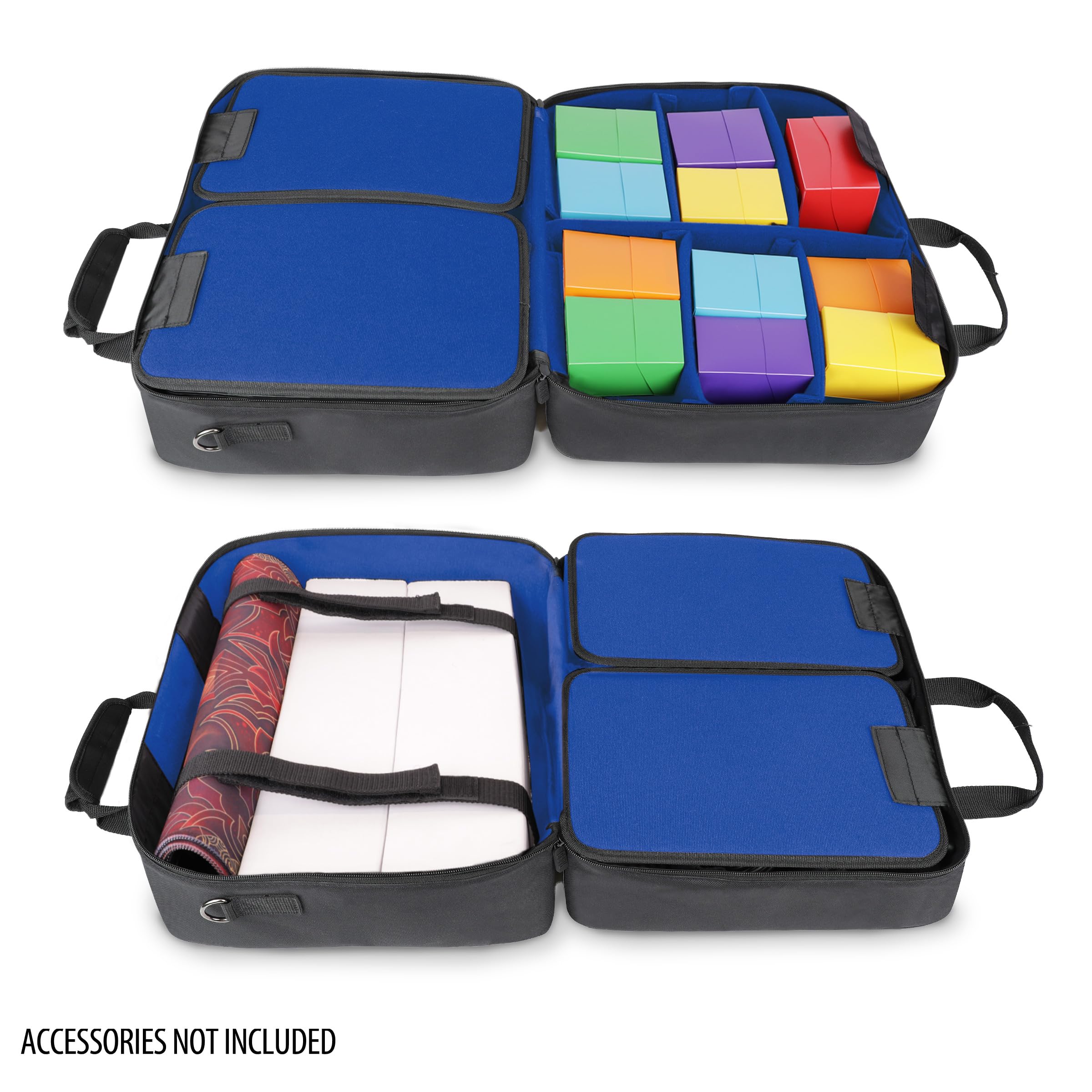 Premium XL Magic The Gathering MTG Deck Box Travel Case - Large Waterproof Card Storage Bag with Adjustable Shoulder Strap & Custom Dividers - Holds 1000+ Sleeved Cards & Deck Boxes (Blue) - Perfect for MTG Tournaments, Travel & Card Collection Storage