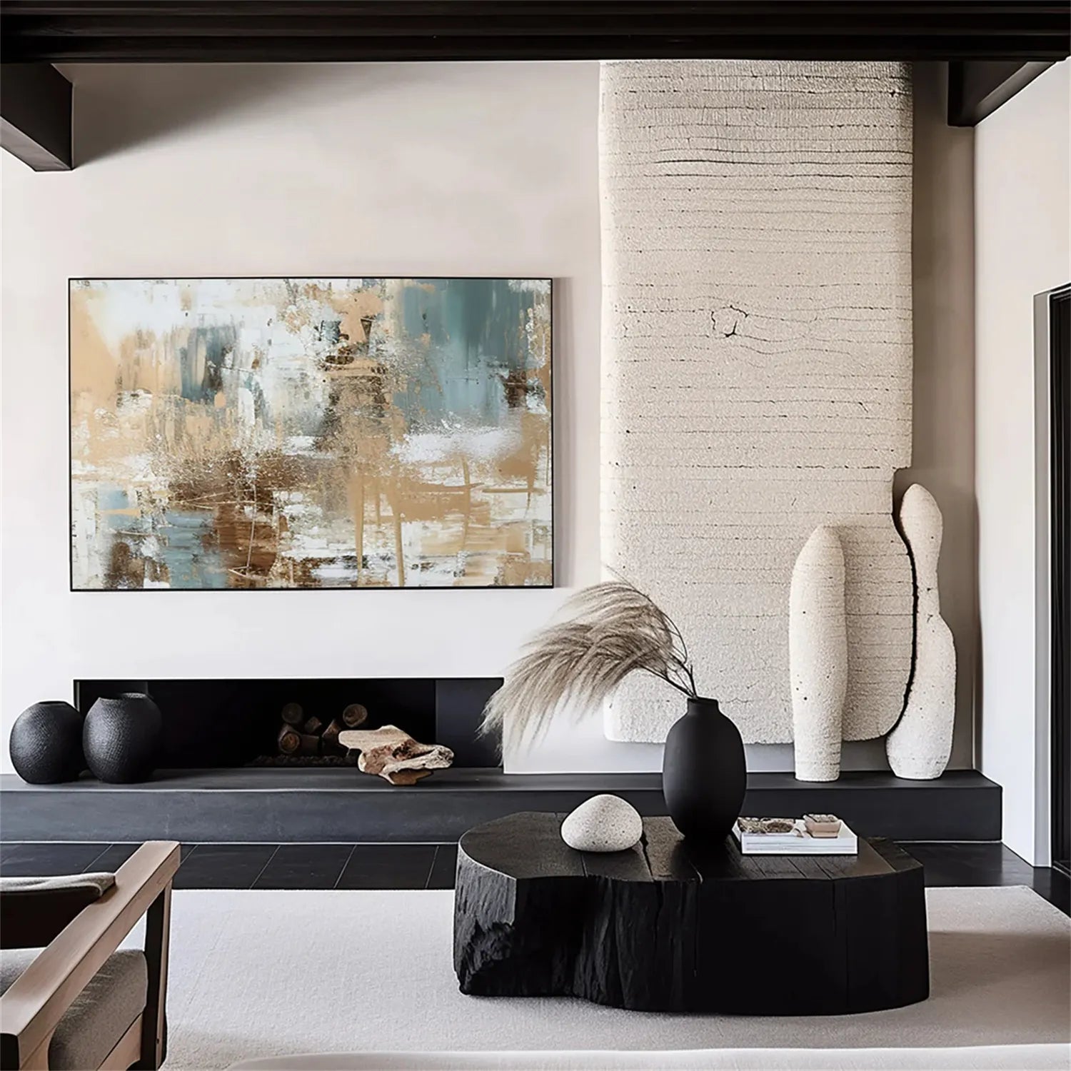 Abstract Painting #AB 176 - Modern Wall Art Decor for Living Room, Bedroom & Office - Unique Handmade Canvas Artwork