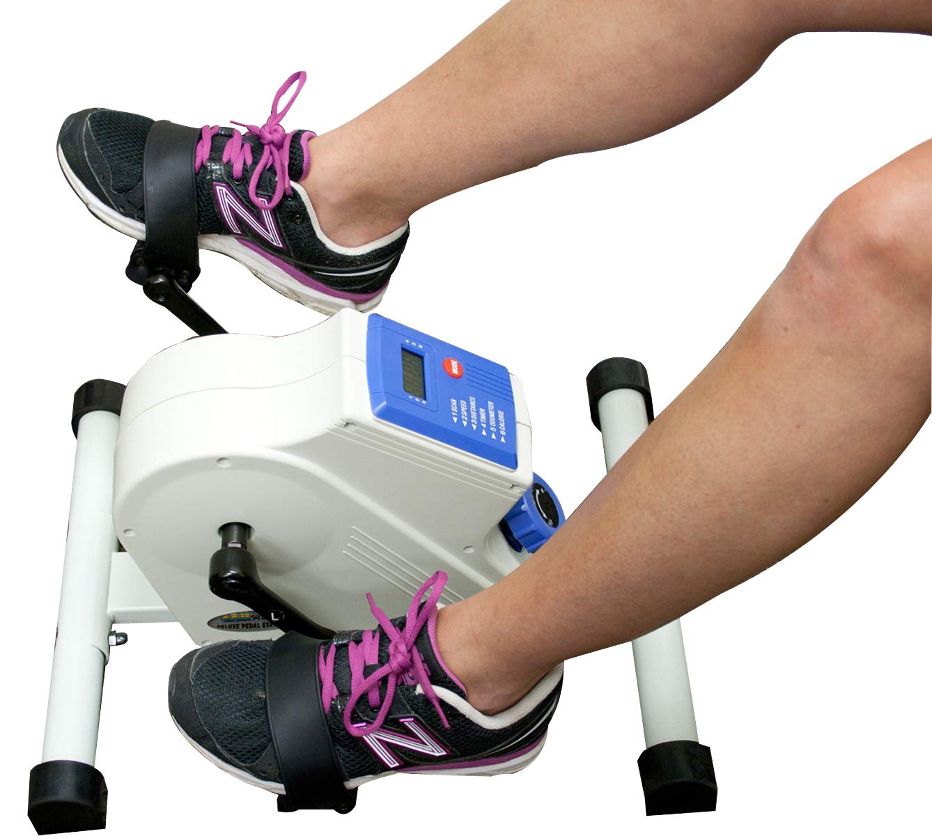 CanDo 01-8010 Deluxe Pedal Exerciser with LCD Monitor - Portable Under Desk Bike for Home Office & Physical Therapy Rehabilitation