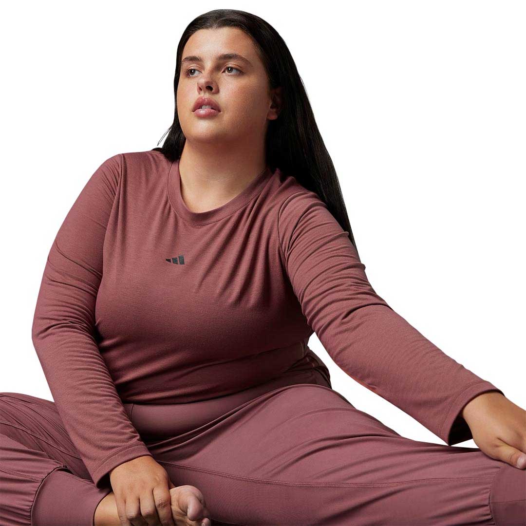 Adidas Women's Plus Size Authentic Balance Yoga Pants HZ6313 - High Waisted Stretchy Workout Leggings for Yoga, Gym & Lounge Wear