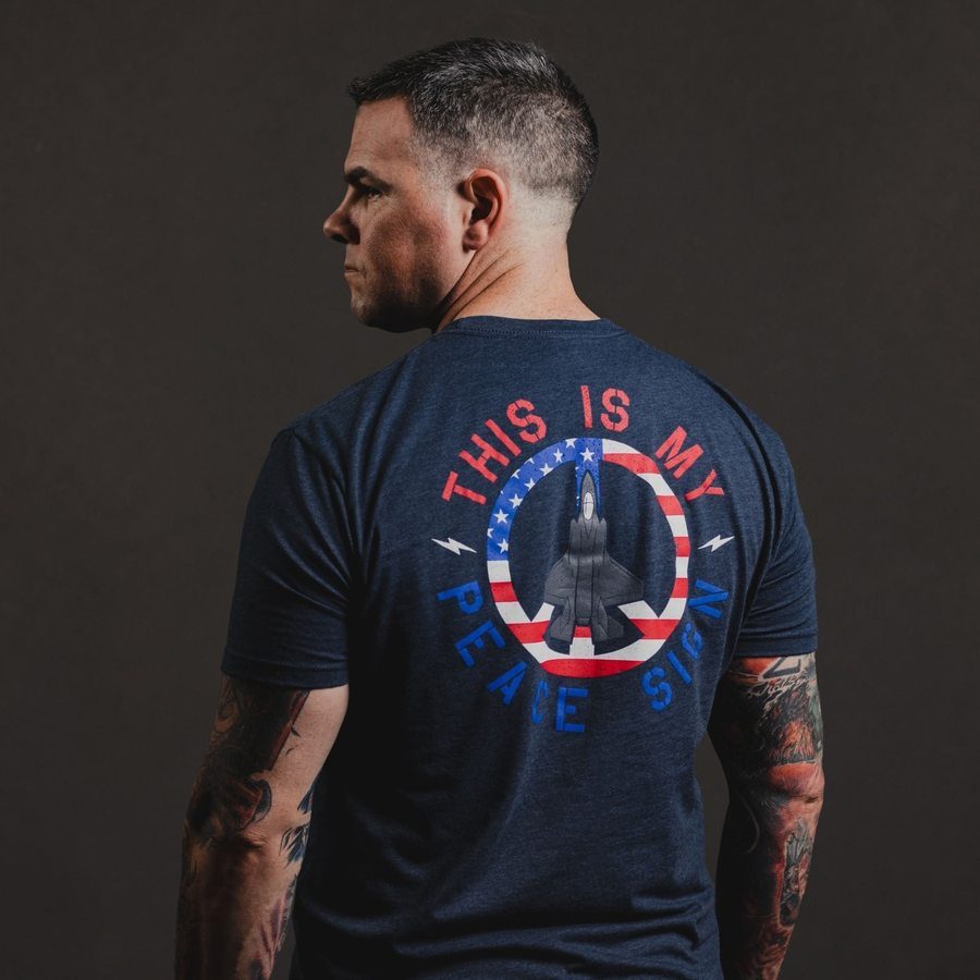 Peace Sign Graphic T-Shirt for Men & Women - Midnight Navy Color - Casual Wear for Everyday Comfort & Street Style