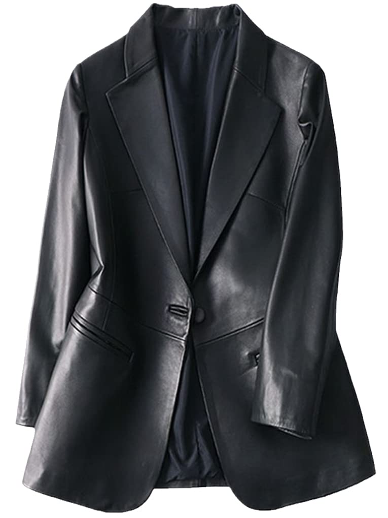 Stylish Black Leather Blazer for Women - Slim Fit Faux Leather Jacket & Coat for Fall & Spring | Perfect for Office Wear, Date Nights & Casual Outings