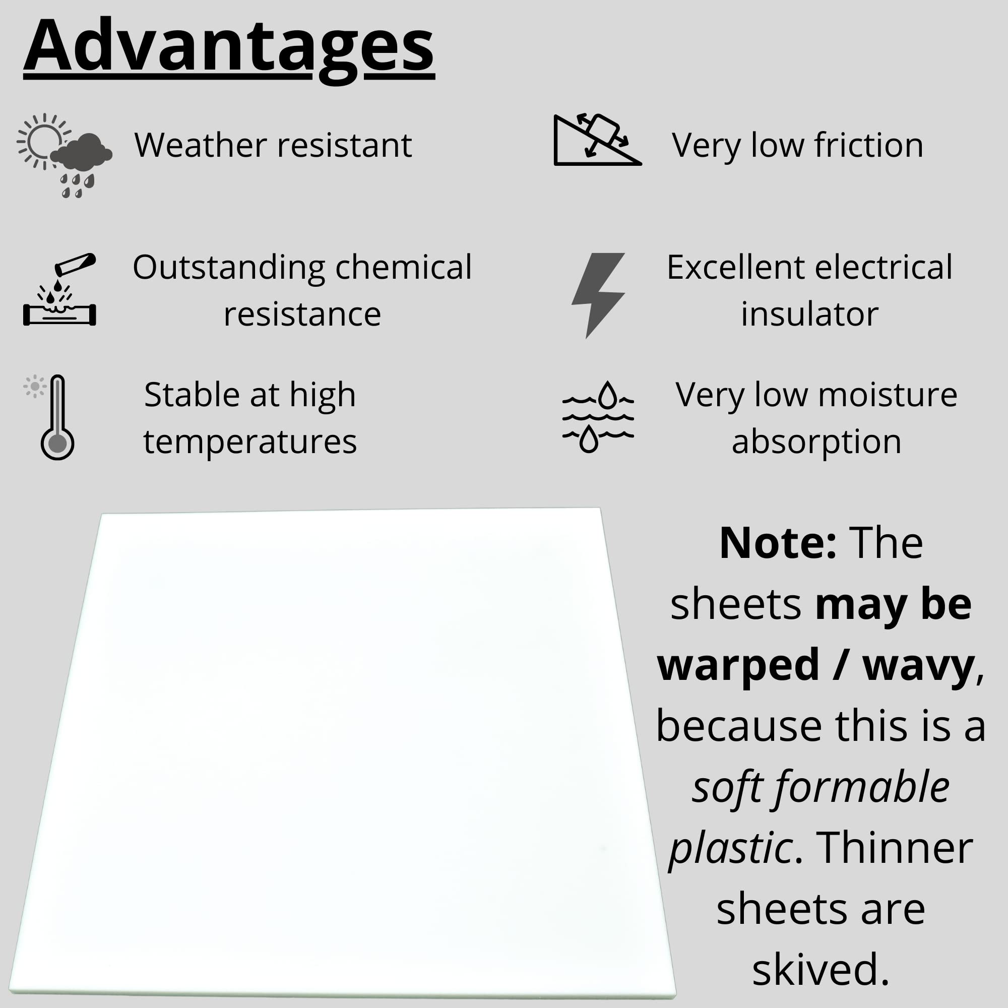 Virgin PTFE Plastic Sheet 1/4