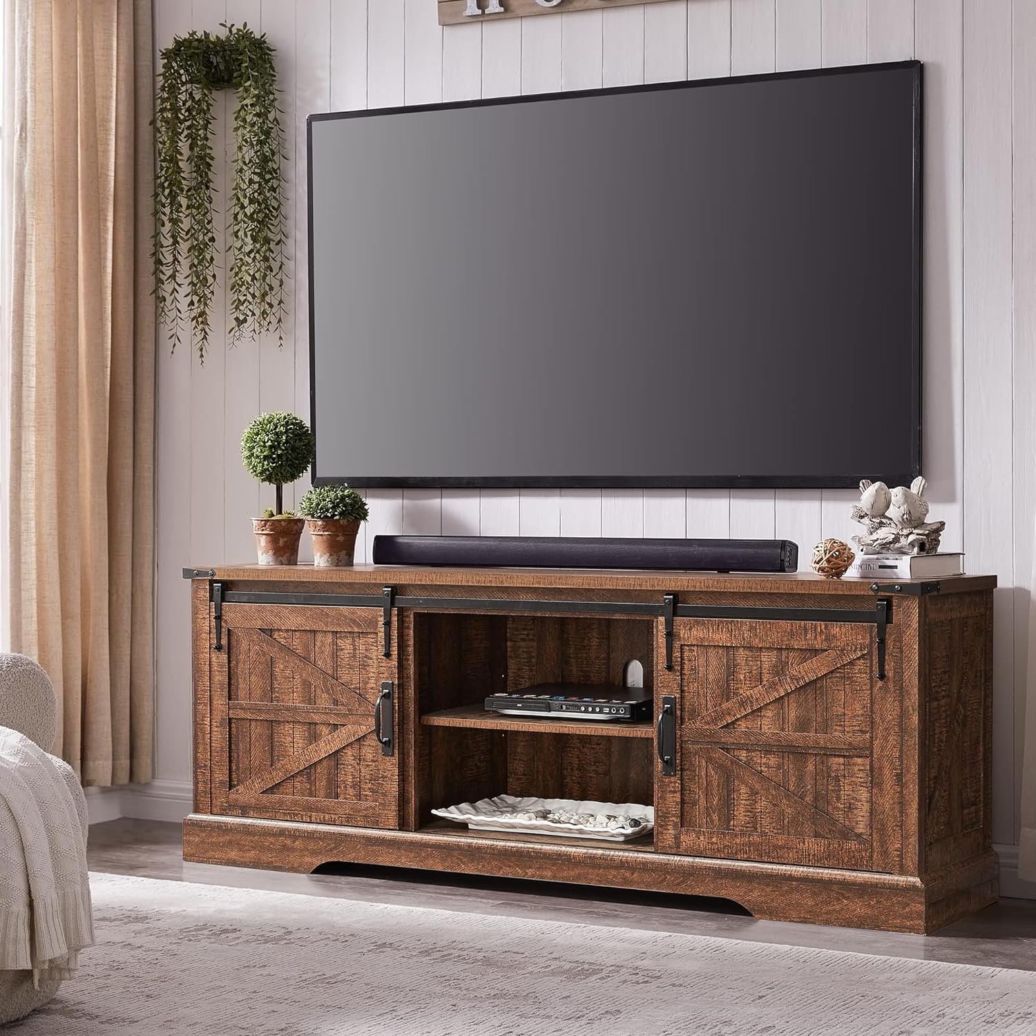 Rustic Farmhouse TV Stand for 70-75 Inch TVs - 66