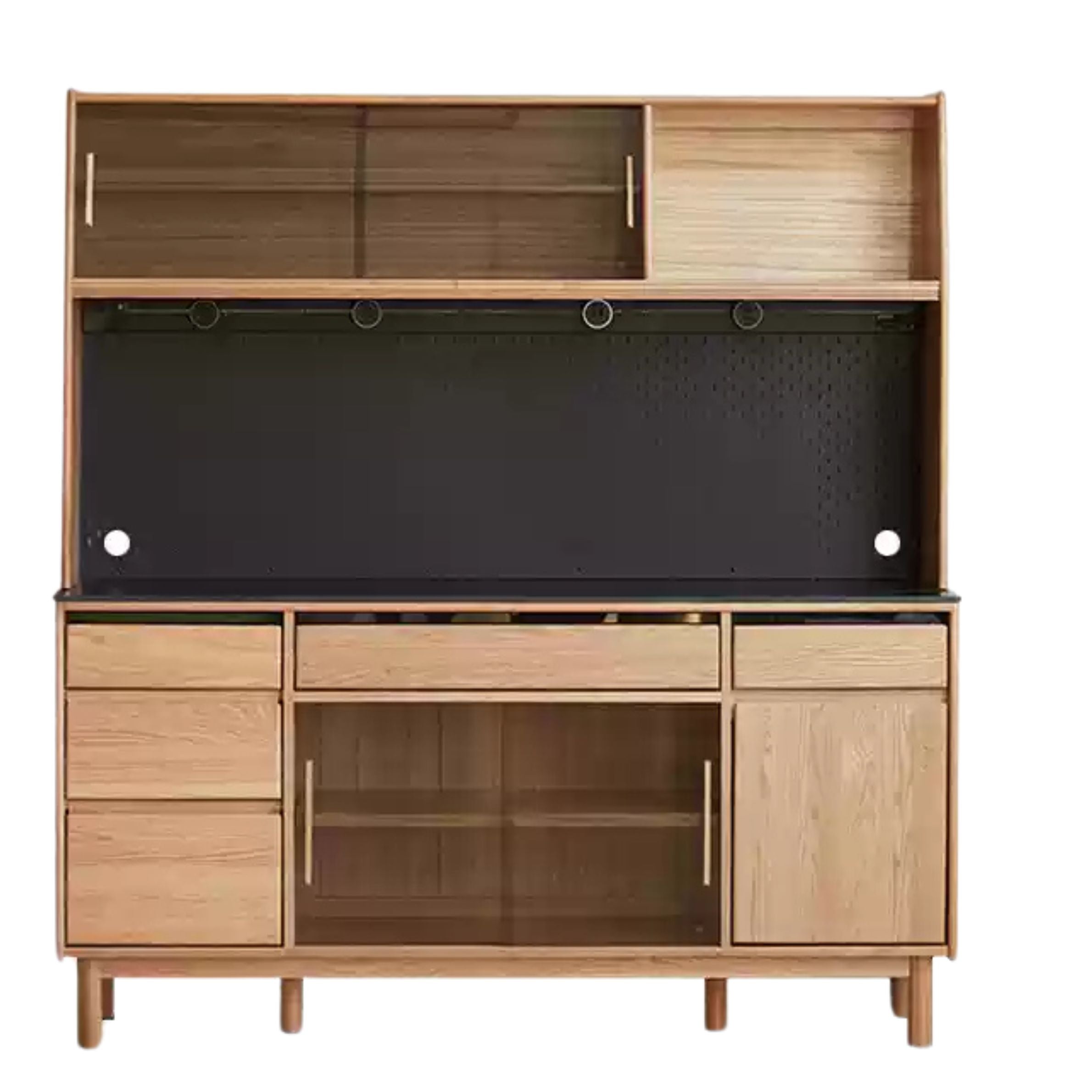 71x 15.7x75.9 inch  /180.4x40.4x192.7 сm /Natural Wood Color  / Sideboard+ shelf
