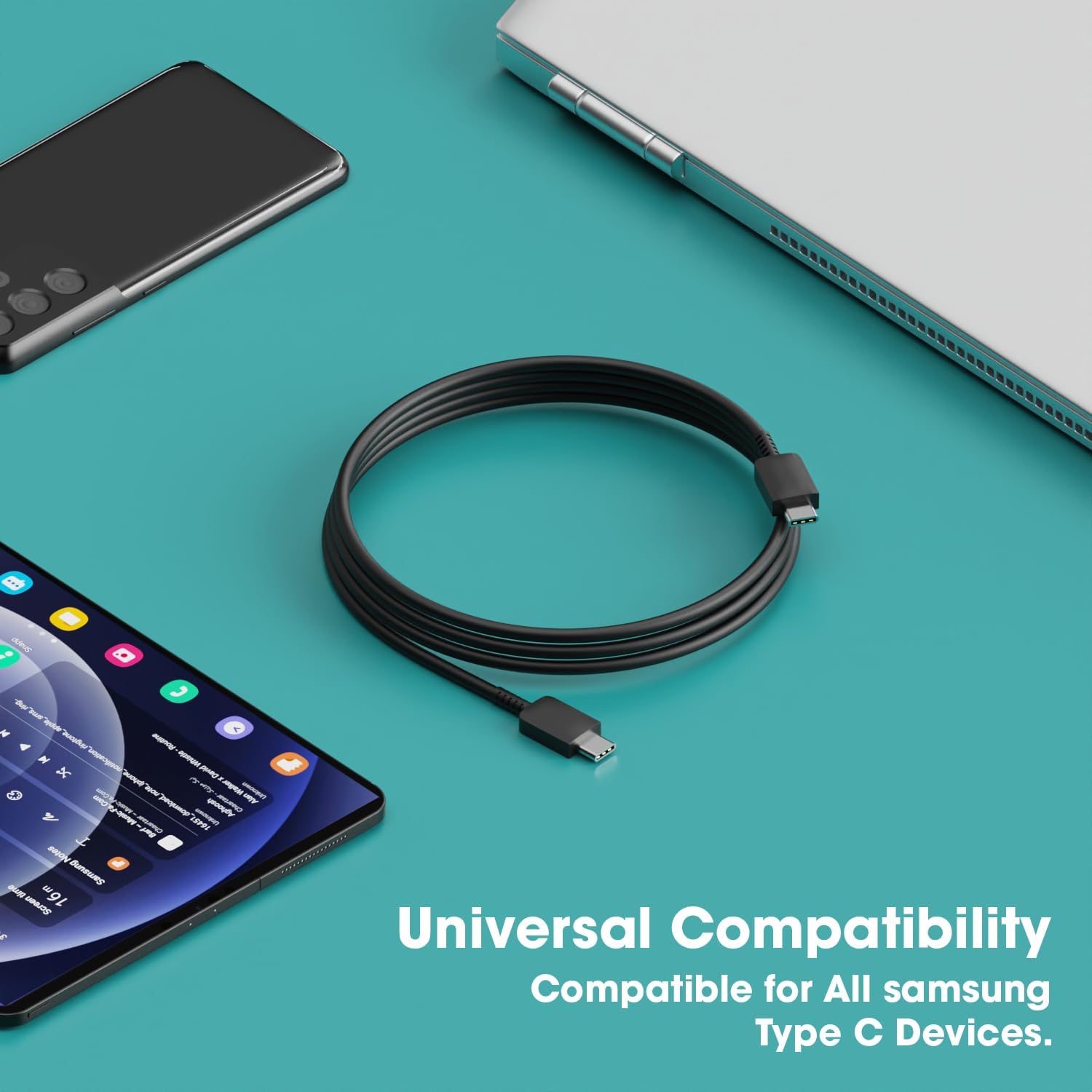 Samsung USB C to USB C Fast Charging Cable 3.1A Super Speed Data Sync & Power Cord for Galaxy A54/A15/A14/A34/A23/F54/F34/F23/F14/M14/M34/M33/S21 FE/S22/S23/S23 FE 5G/S24 - Perfect for Home, Office & Travel Charging