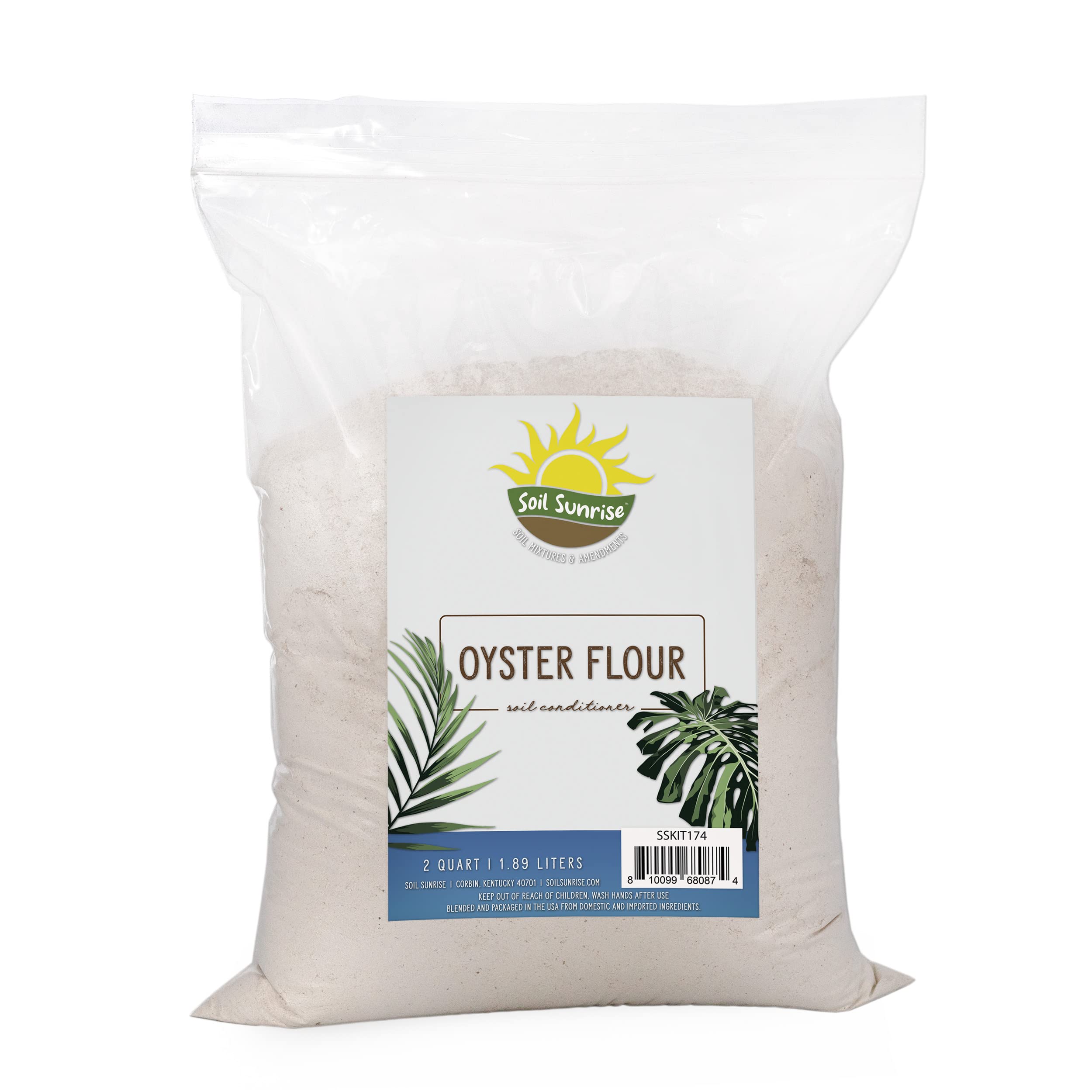 Premium Oyster Shell Flour Soil Conditioner (2 Quarts) - Organic Gardening Soil Amendment for Plants, Flowers & Vegetables - Improves Soil pH & Nutrient Absorption for Healthier Growth