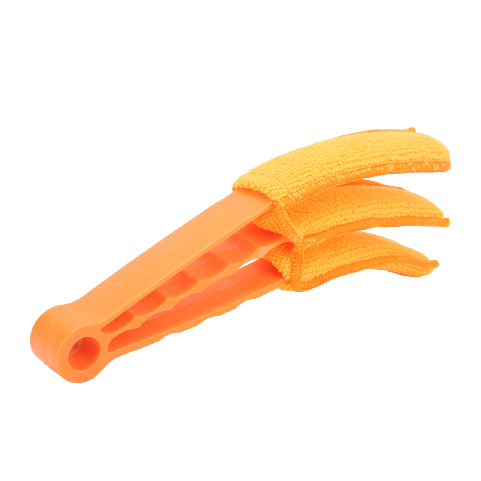 Qqmora Microfiber Window Blind Brush - Small Plastic Duster for Car Air Vents, Shutters & Fans (Orange) - Perfect for Cleaning Hard-to-Reach Spots in Vehicles & Home