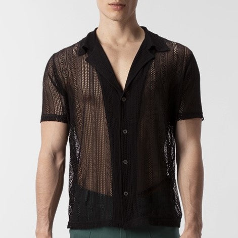 Barcode Berlin Dusan Lace Short Sleeve Shirt for Women - Elegant Black Blouse for Casual Wear, Office & Date Night
