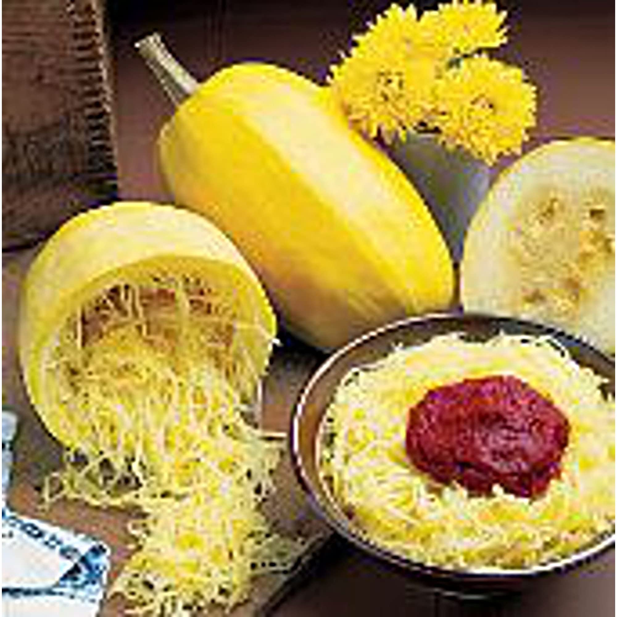 Organic Spaghetti Squash Seeds (20+ Seeds) | Non-GMO, Heirloom | Vegetable Seeds for Planting | Home Garden, Greenhouse, Backyard Farming | Perfect for Healthy Pasta Alternatives & Low-Carb Diets