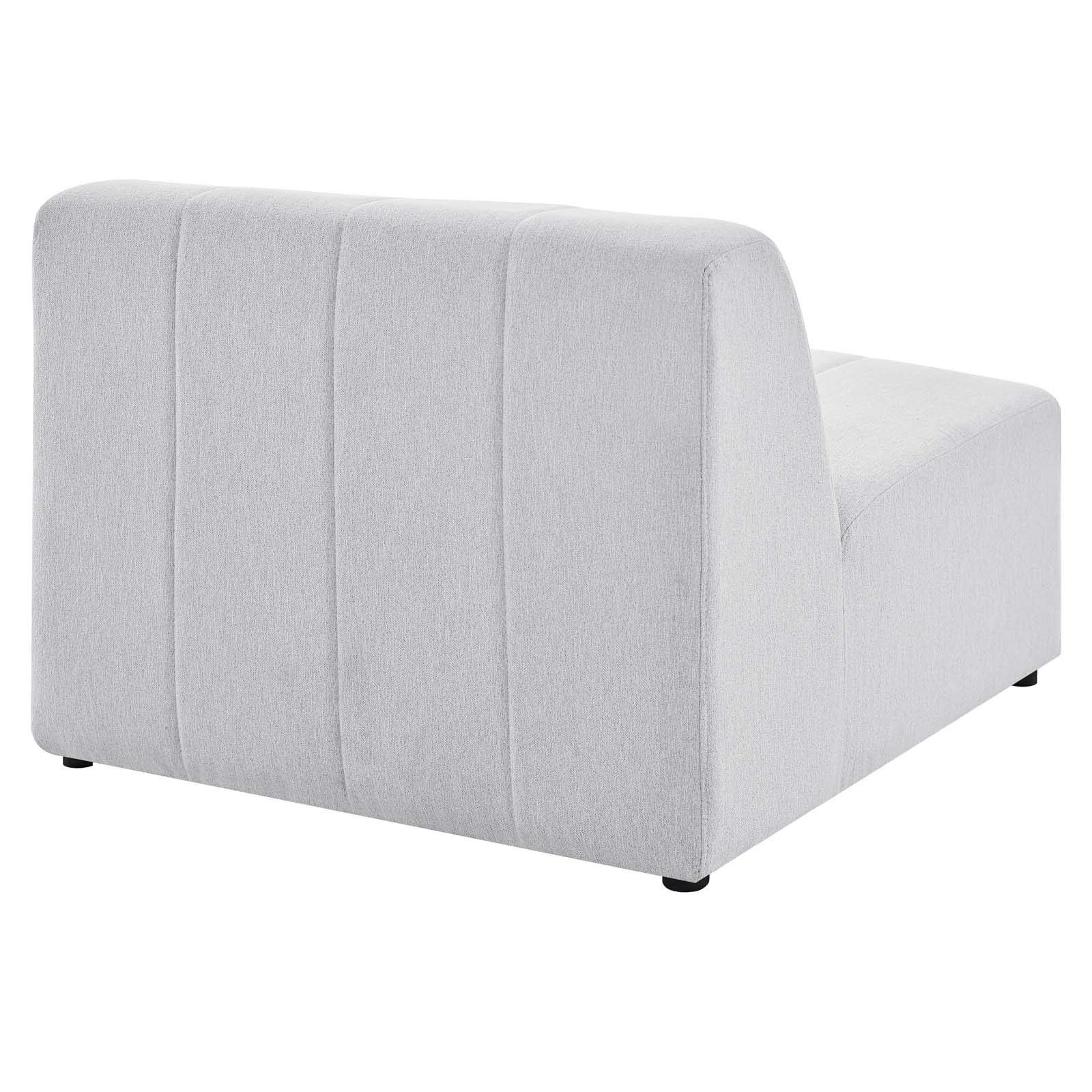 Modway Bartlett 6-Piece Upholstered Sectional Sofa with Chaise in Ivory - Modern Tufted Fabric Living Room Furniture for Family Gatherings & Home Theater