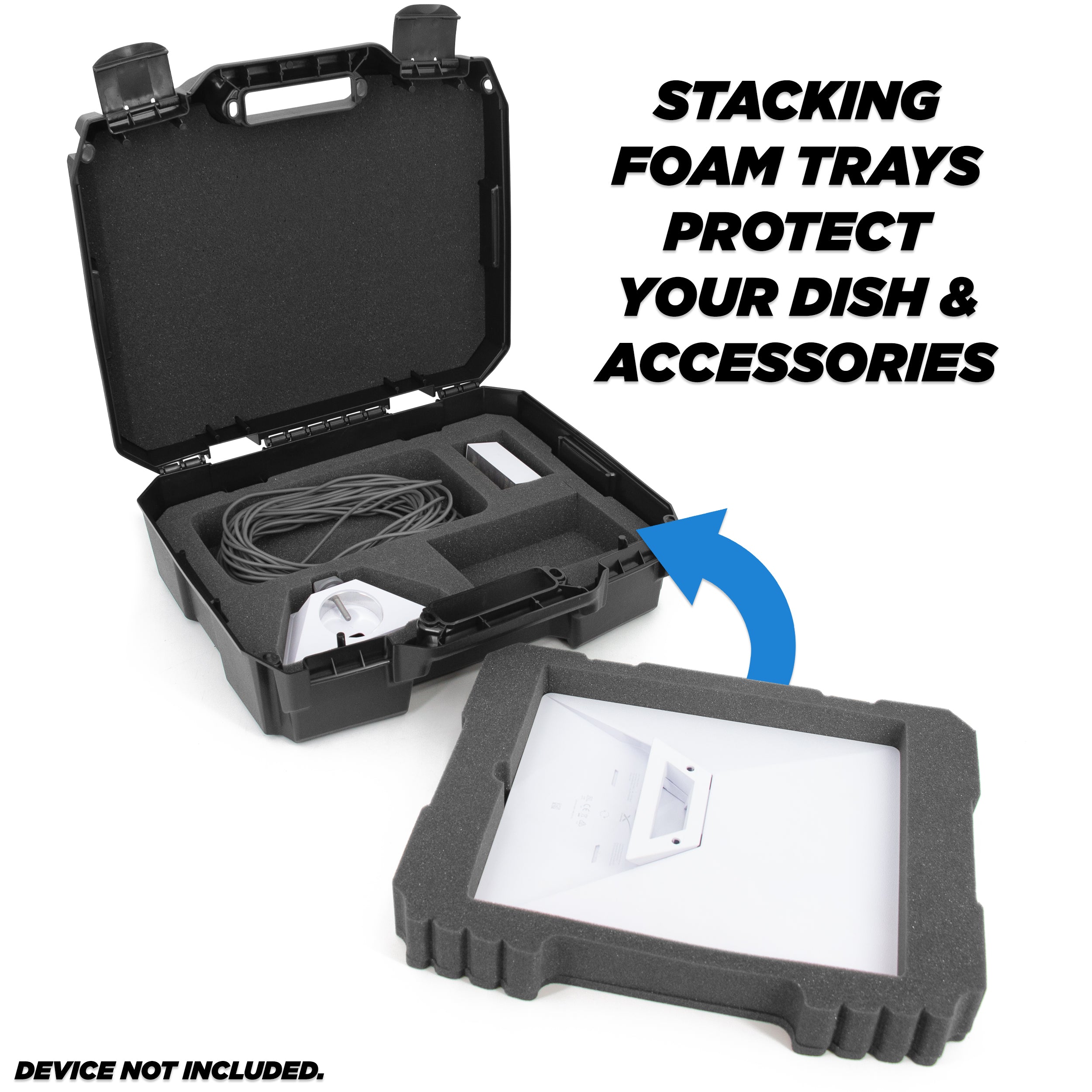 CASEMATIX Hard Shell Travel Case for Starlink Mini Dish Satellite Router & Accessories - Customizable Dual Layer Foam Protection - Perfect for Camping, RV Trips & Outdoor Adventures
