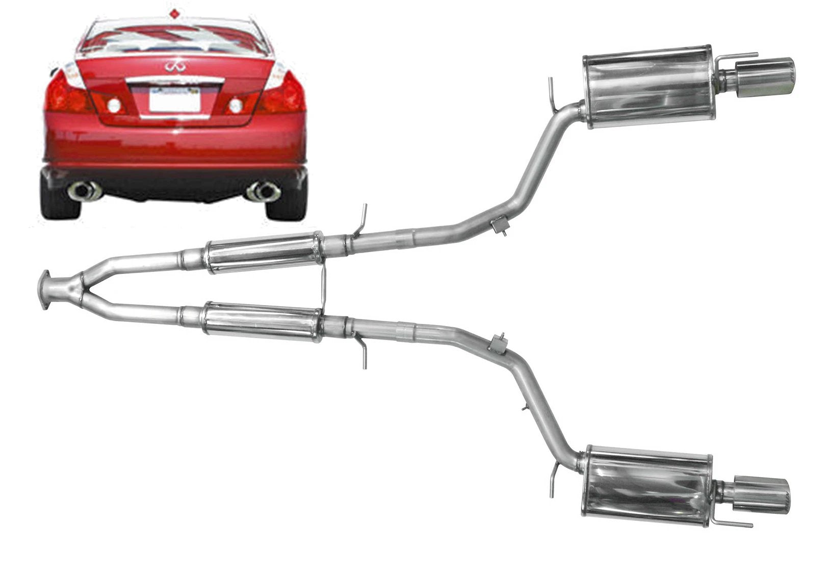 2006-2010 Infiniti M35 Performance Stainless Steel Near Cat-Back Exhaust System - 504435 - Upgrade Your Ride for Better Sound & Power (Perfect for Daily Driving & Performance Enthusiasts)