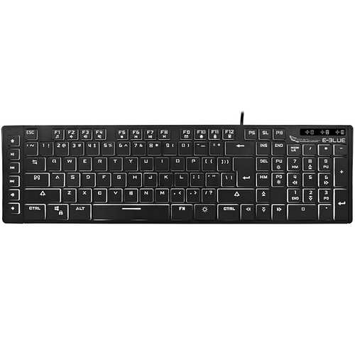 E 3LUE K761 Ultra-Thin 109-Key USB Wired Backlit Keyboard for PC, Laptop, Office & Gaming - Ergonomic Design for Comfortable Typing & Long Work Sessions